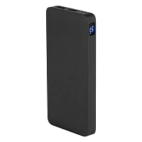 Внешний аккумулятор (powerbank)  «WeCharge Soft Touch»,  10 000 mAH, Power Delivery (PD) 25.5W, со светящимся логотипом после гравировки, c цифровым дисплеем для контроля заряда, черный