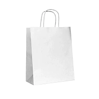 Пакет бумажный с кручеными ручками, размер 36*11,5*40,5 см, белый